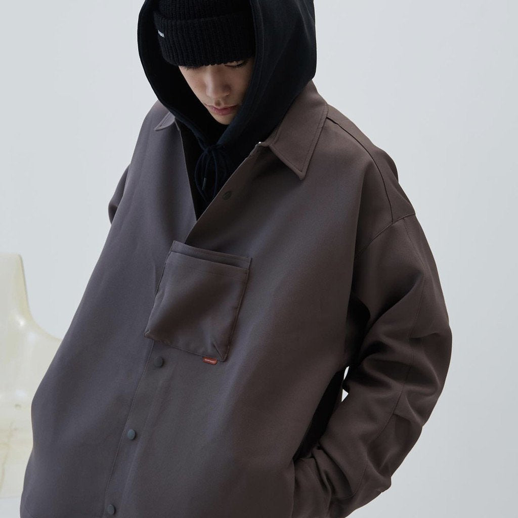 「GNV-13」 SOFTBOX Wide Pocket Shirt #Taupe [GOOPI-23SS-JAN-01]