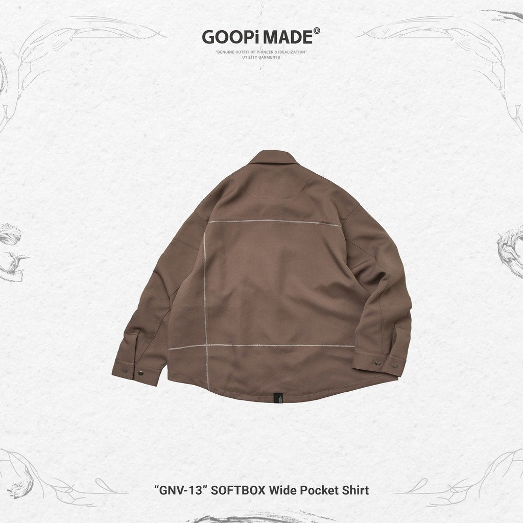 「GNV-13」 SOFTBOX Wide Pocket Shirt #Taupe [GOOPI-23SS-JAN-01]