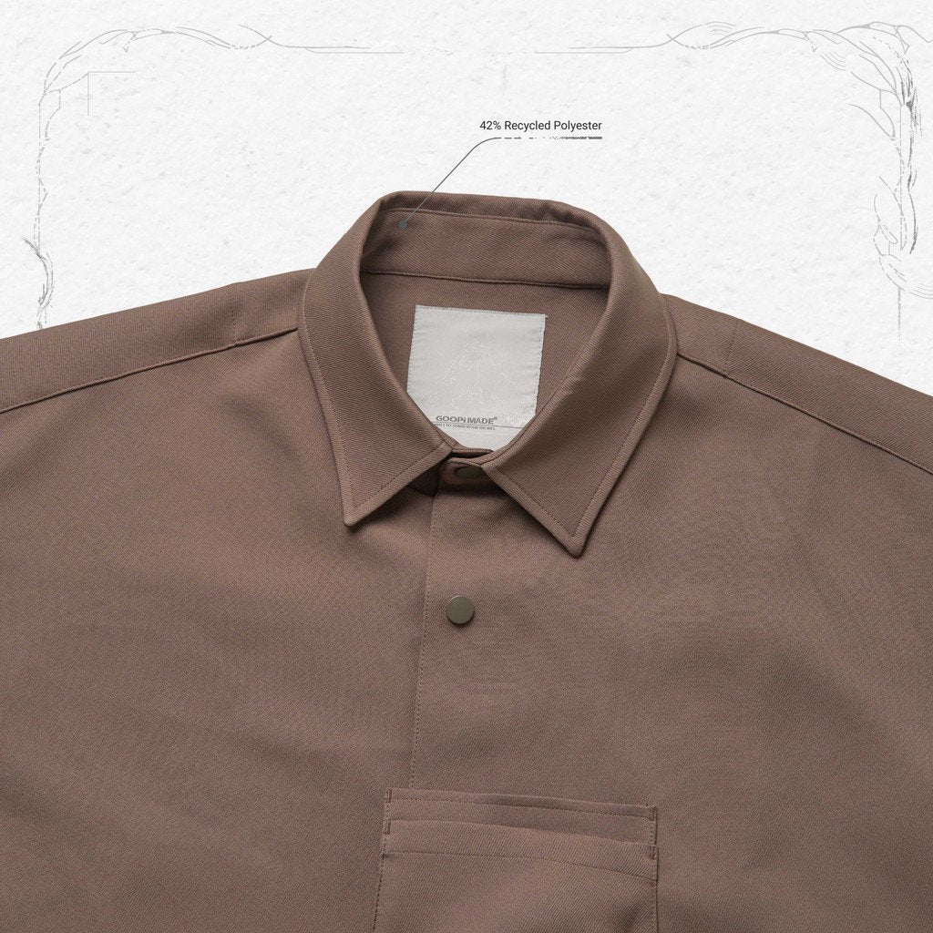 「GNV-13」 SOFTBOX Wide Pocket Shirt #Taupe [GOOPI-23SS-JAN-01]