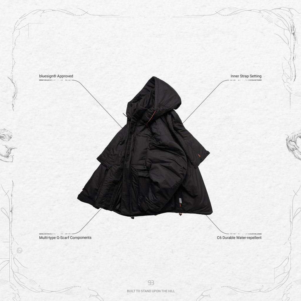 「VI-F6M」 - 3M 新雪麗「Framheim」派克大衣 #黑色 [GOOPI-22AW-DEC-02]