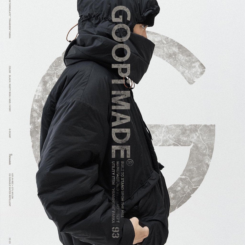 「VI-F6M」 - 3M 新雪麗「Framheim」派克大衣 #黑色 [GOOPI-22AW-DEC-02]