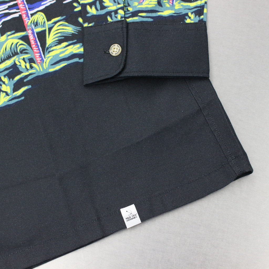 REYN SPOONER 設計的 DK PALMS 夏威夷襯衫 #BLACK PALMS [23SS-MS1-002]