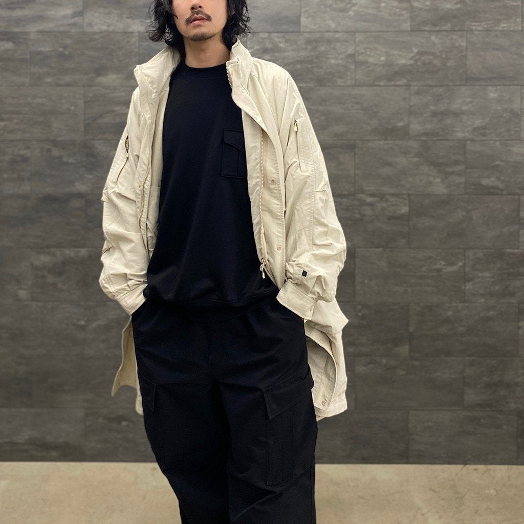 TECH SWEAT MIL POCKET CREW #BLACK [BE-53023]