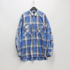 TECH ELBOW PATCH WORK SHIRT FLANNEL #BLUE CHECK [BE-87023]