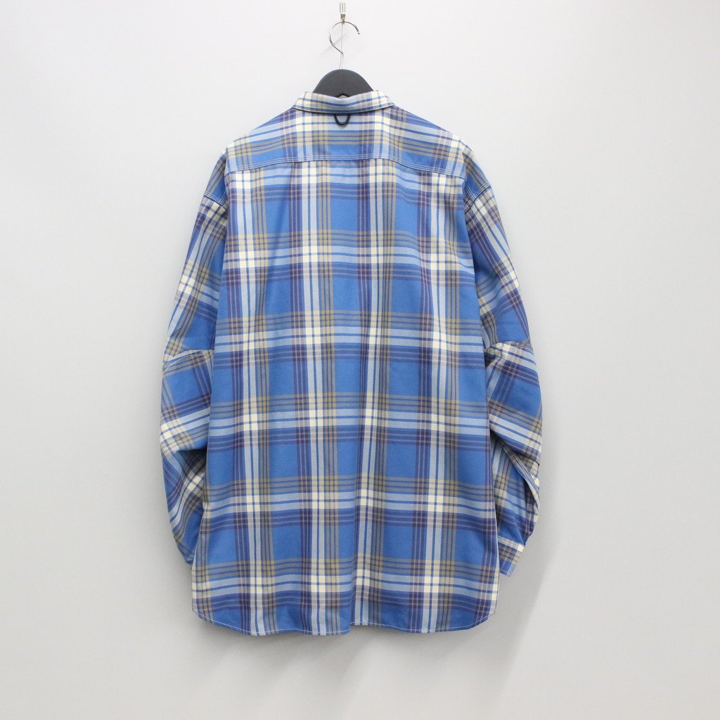TECH ELBOW PATCH WORK SHIRT FLANNEL #BLUE CHECK [BE-87023]