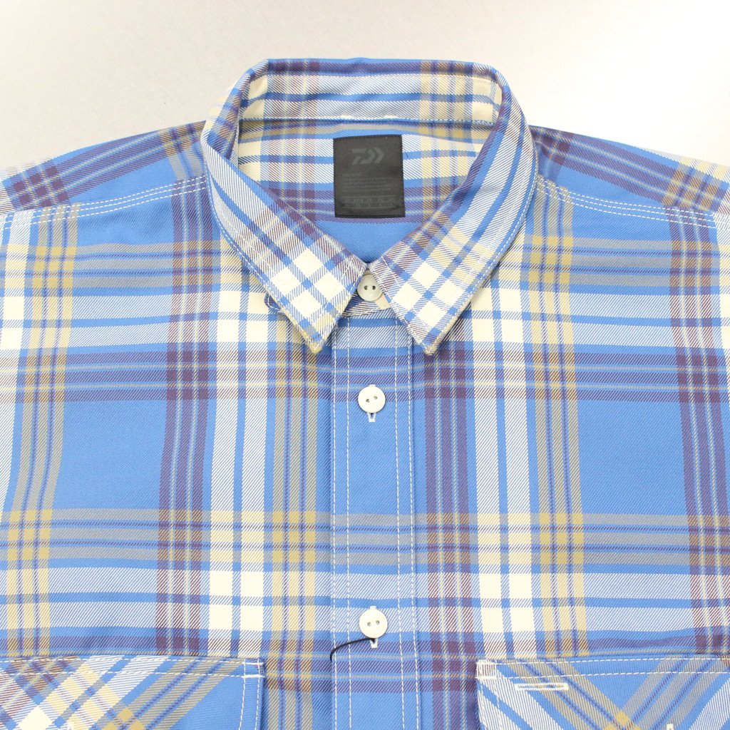 TECH ELBOW PATCH WORK SHIRT FLANNEL #BLUE CHECK [BE-87023]
