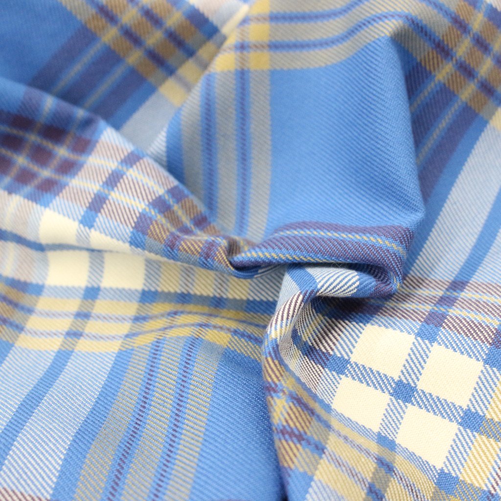 TECH ELBOW PATCH WORK SHIRT FLANNEL #BLUE CHECK [BE-87023]