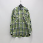 TECH ELBOW PATCH WORK SHIRT FLANNEL #GREEN CHECK [BE-87023]