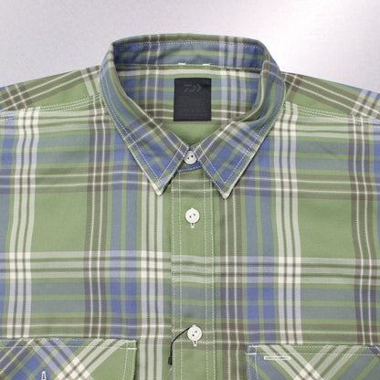 TECH ELBOW PATCH WORK SHIRTS FLANNEL #GREEN CHECK [BE-87023]