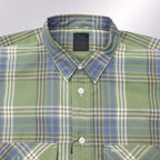 TECH ELBOW PATCH WORK SHIRT FLANNEL #GREEN CHECK [BE-87023]