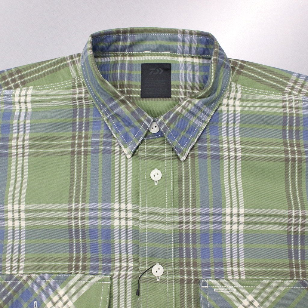 TECH ELBOW PATCH WORK SHIRT FLANNEL #GREEN CHECK [BE-87023]