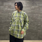 TECH ELBOW PATCH WORK SHIRT FLANNEL #GREEN CHECK [BE-87023]