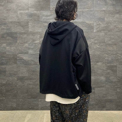 JERSEY MEXICAN PONCHO PARKA #DOUBLE BLACK [23SS-MS2-013]