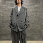 科技雙排扣外套#灰色 [BJ-53023]