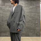 科技雙排扣外套#灰色 [BJ-53023]