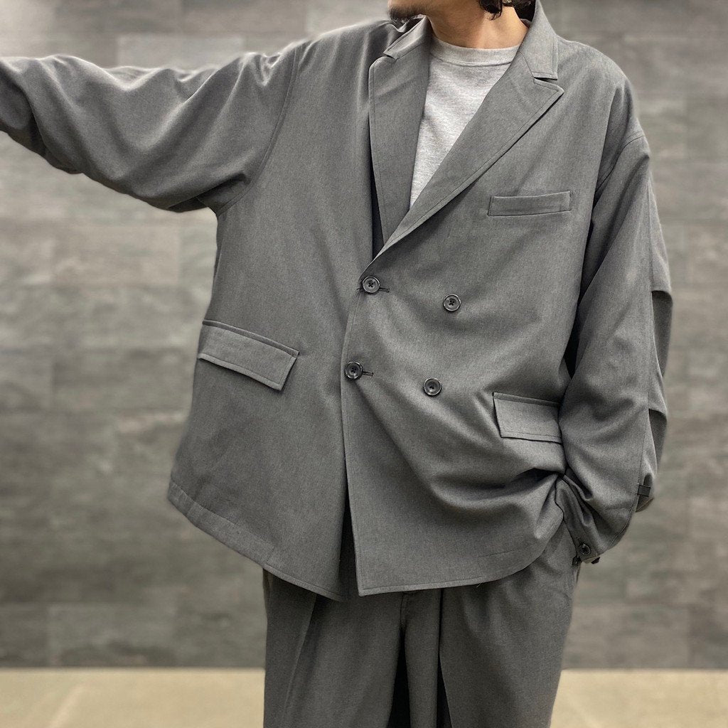 科技雙排扣外套#灰色 [BJ-53023]