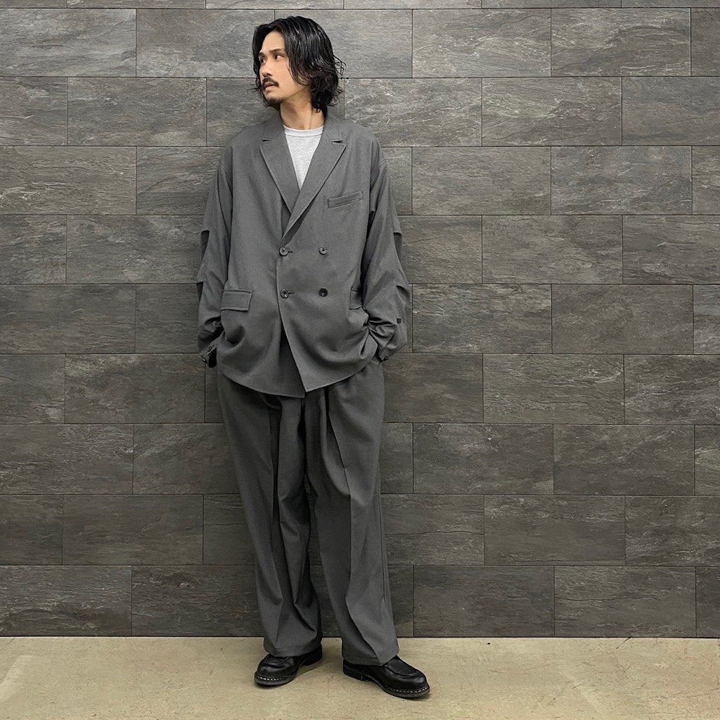 科技雙排扣外套#灰色 [BJ-53023]