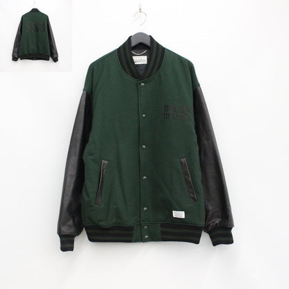 LEATHER VARSITY JACKET -TYPE 3- #D-GREEN [23SS-WMO-BL07]