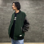 LEATHER VARSITY JACKET -TYPE 3- #D-GREEN [23SS-WMO-BL07]