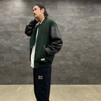 LEATHER VARSITY JACKET -TYPE 3- #D-GREEN [23SS-WMO-BL07]