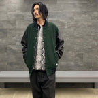 LEATHER VARSITY JACKET -TYPE 3- #D-GREEN [23SS-WMO-BL07]