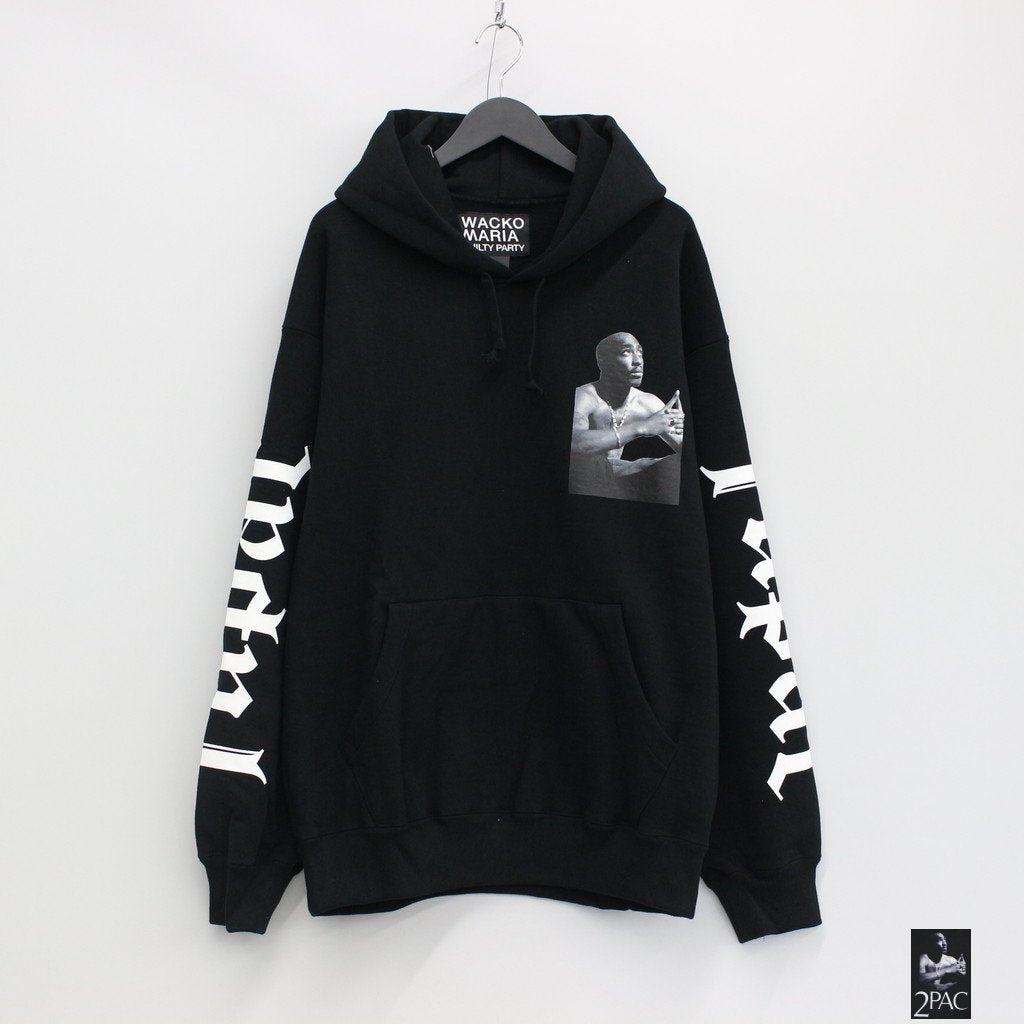 TUPAC | HEAVY WEIGHT PULLOVER HOODED SWEAT SHIRT -TYPE 1- #BLACK [TUPAC-WM-SS02]