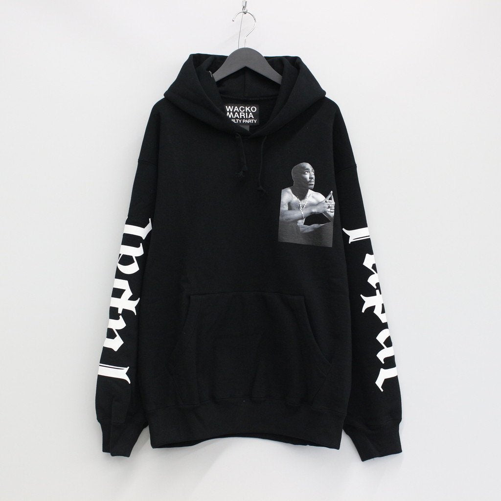TUPAC | HEAVY WEIGHT PULLOVER HOODED SWEAT SHIRT -TYPE 1- #BLACK [TUPAC-WM-SS02]