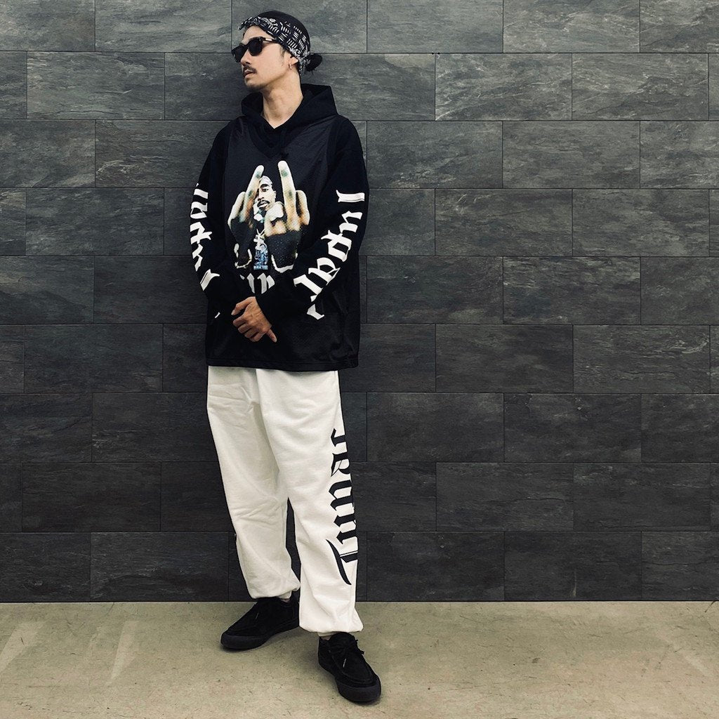 TUPAC | HEAVY WEIGHT PULLOVER HOODED SWEAT SHIRT -TYPE 1- #BLACK [TUPAC-WM-SS02]