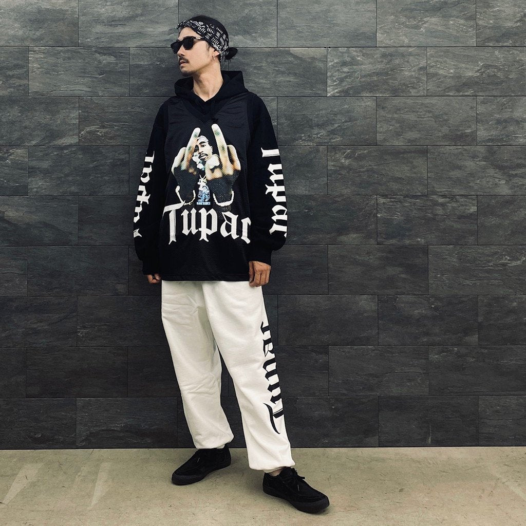 TUPAC | HEAVY WEIGHT PULLOVER HOODED SWEAT SHIRT -TYPE 1- #BLACK [TUPAC-WM-SS02]