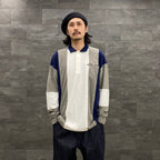 毛絨條紋襯衫#灰色 [SC2310-CT01]