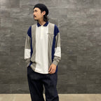 毛絨條紋襯衫#灰色 [SC2310-CT01]