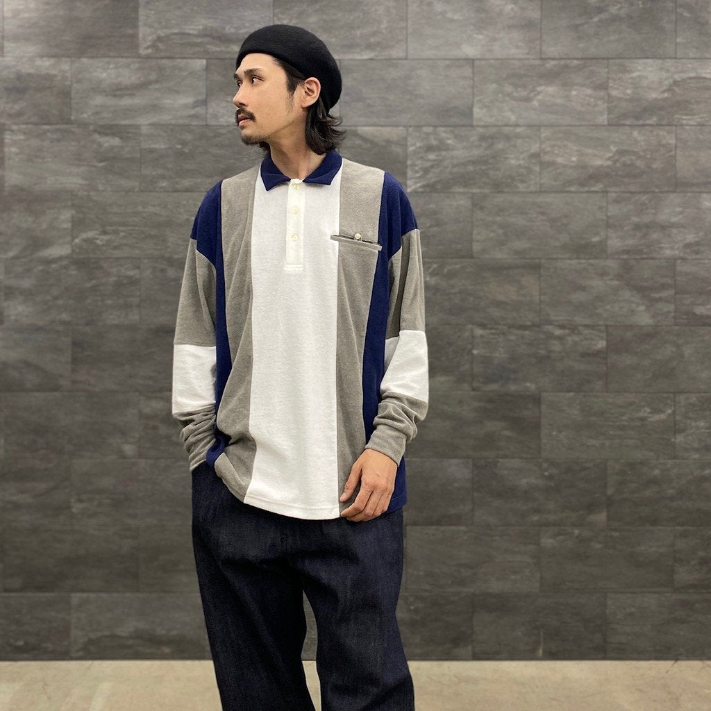 毛絨條紋襯衫#灰色 [SC2310-CT01]