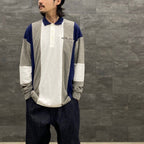 毛絨條紋襯衫#灰色 [SC2310-CT01]