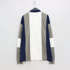 毛絨條紋襯衫#灰色 [SC2310-CT01]