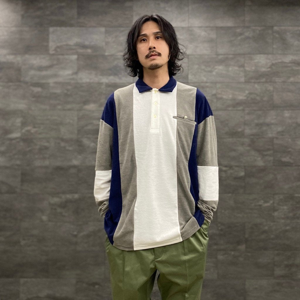 毛絨條紋襯衫#灰色 [SC2310-CT01]