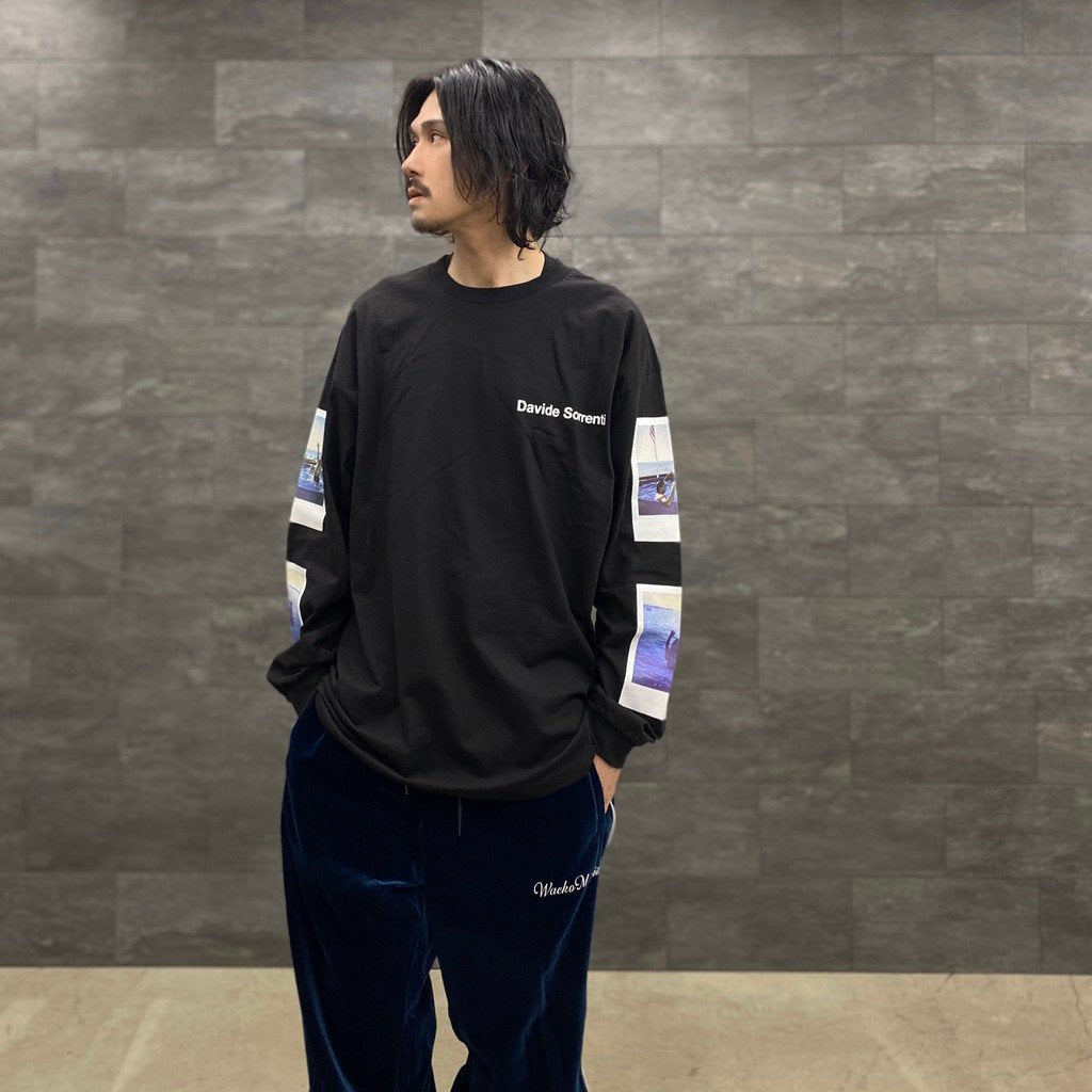 DAVIDE SORRENTI | CREW NECK LONG SLEEVE T-SHIRT #BLACK [DAVIDESORRENTI-WM-LT01]