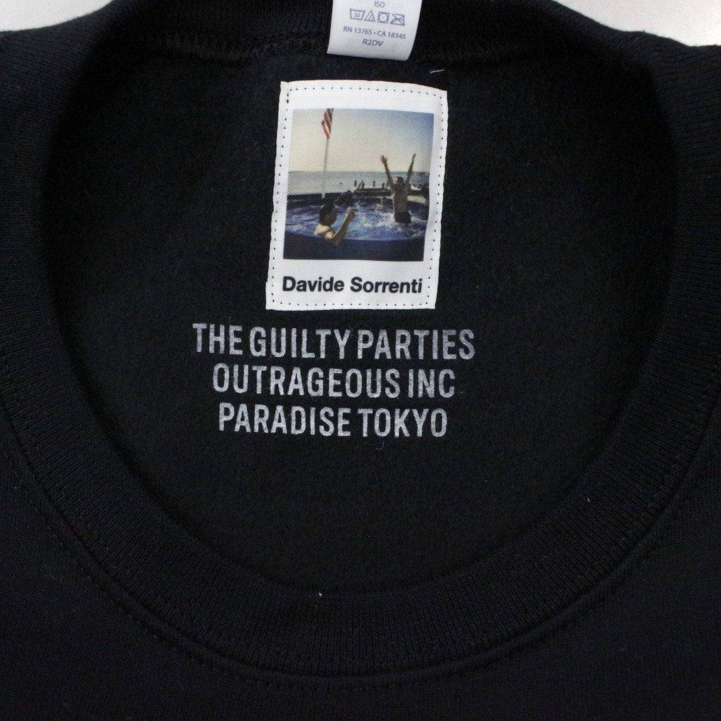 DAVIDE SORRENTI | CREW NECK SWEAT SHIRT -TYPE 2- #BLACK [DAVIDESORRENTI-WM-SS02]