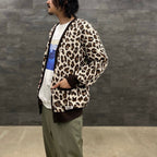 LEOPARD JACQUARD CARDIGAN #WHITE [23SS-WMK-KN16]