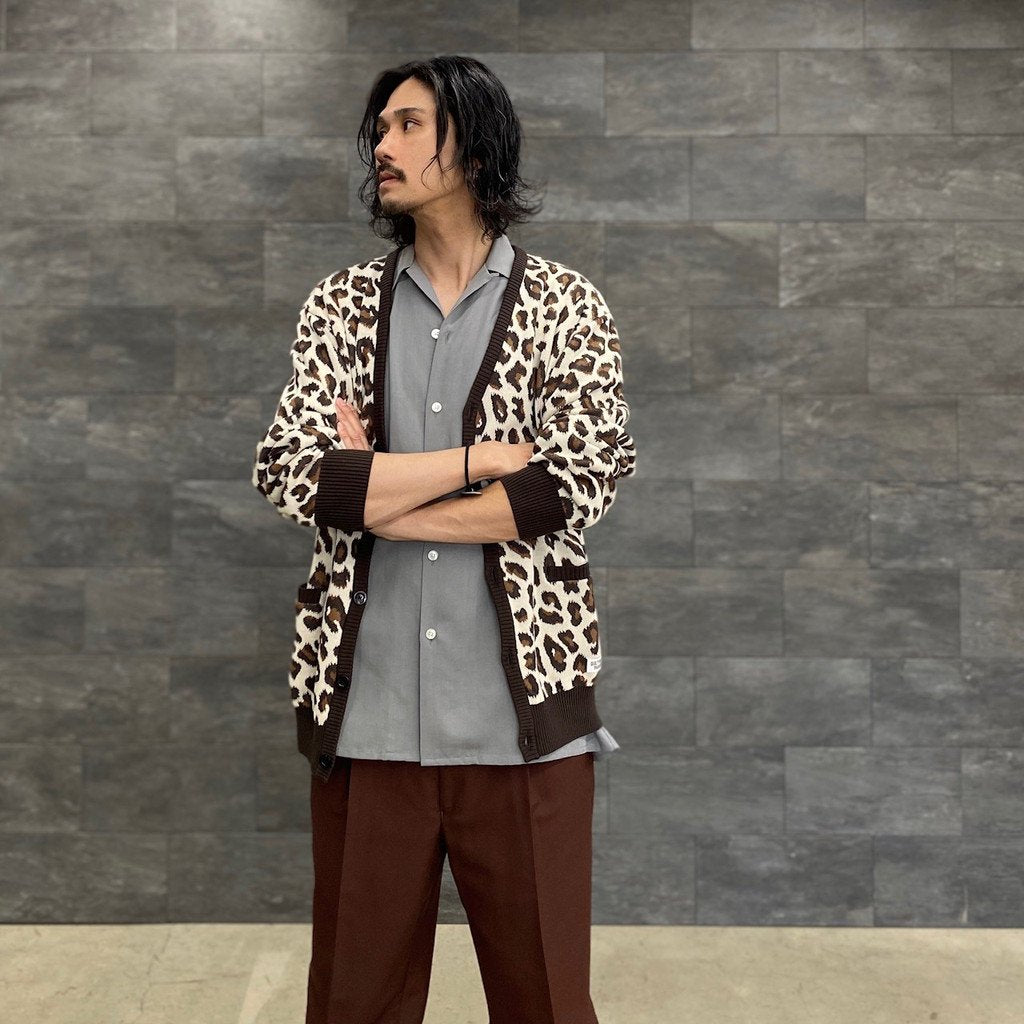 LEOPARD JACQUARD CARDIGAN #WHITE [23SS-WMK-KN16]