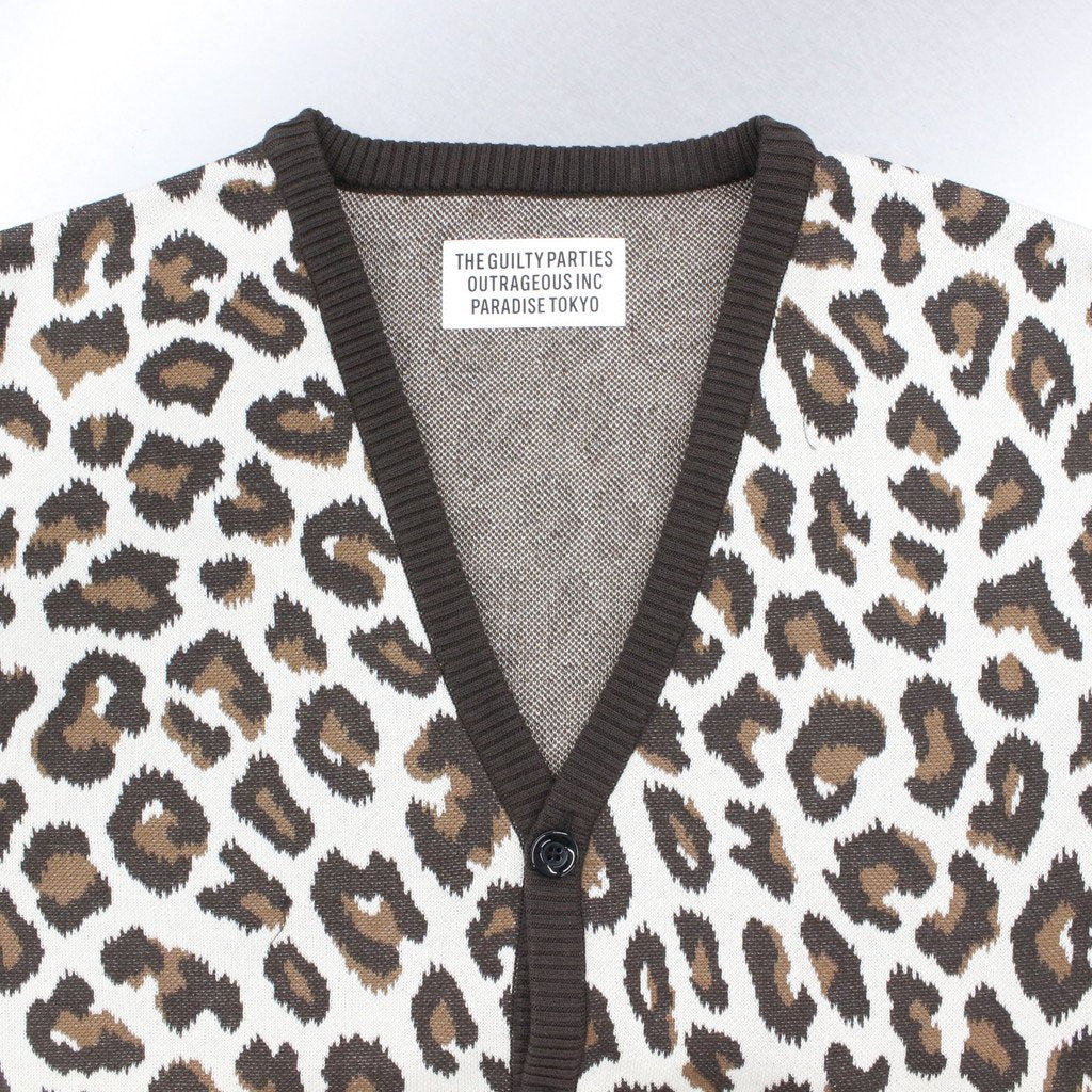 LEOPARD JACQUARD CARDIGAN #WHITE [23SS-WMK-KN16]