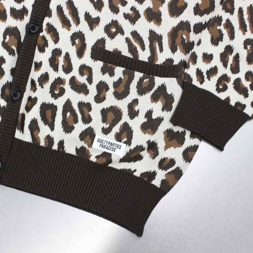 LEOPARD JACQUARD CARDIGAN #WHITE [23SS-WMK-KN16]