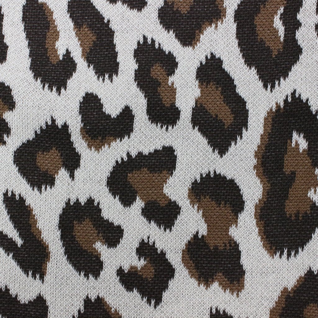 LEOPARD JACQUARD CARDIGAN #WHITE [23SS-WMK-KN16]