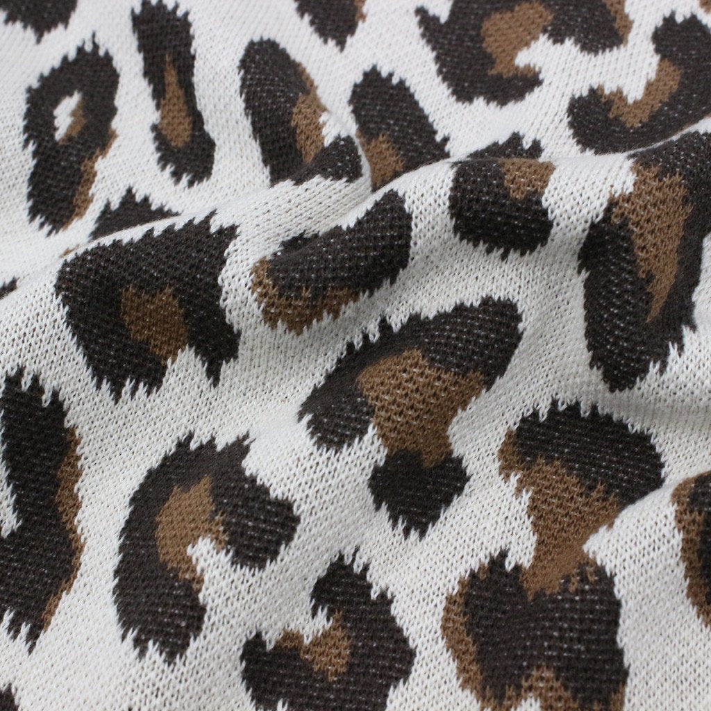 LEOPARD JACQUARD CARDIGAN #WHITE [23SS-WMK-KN16]