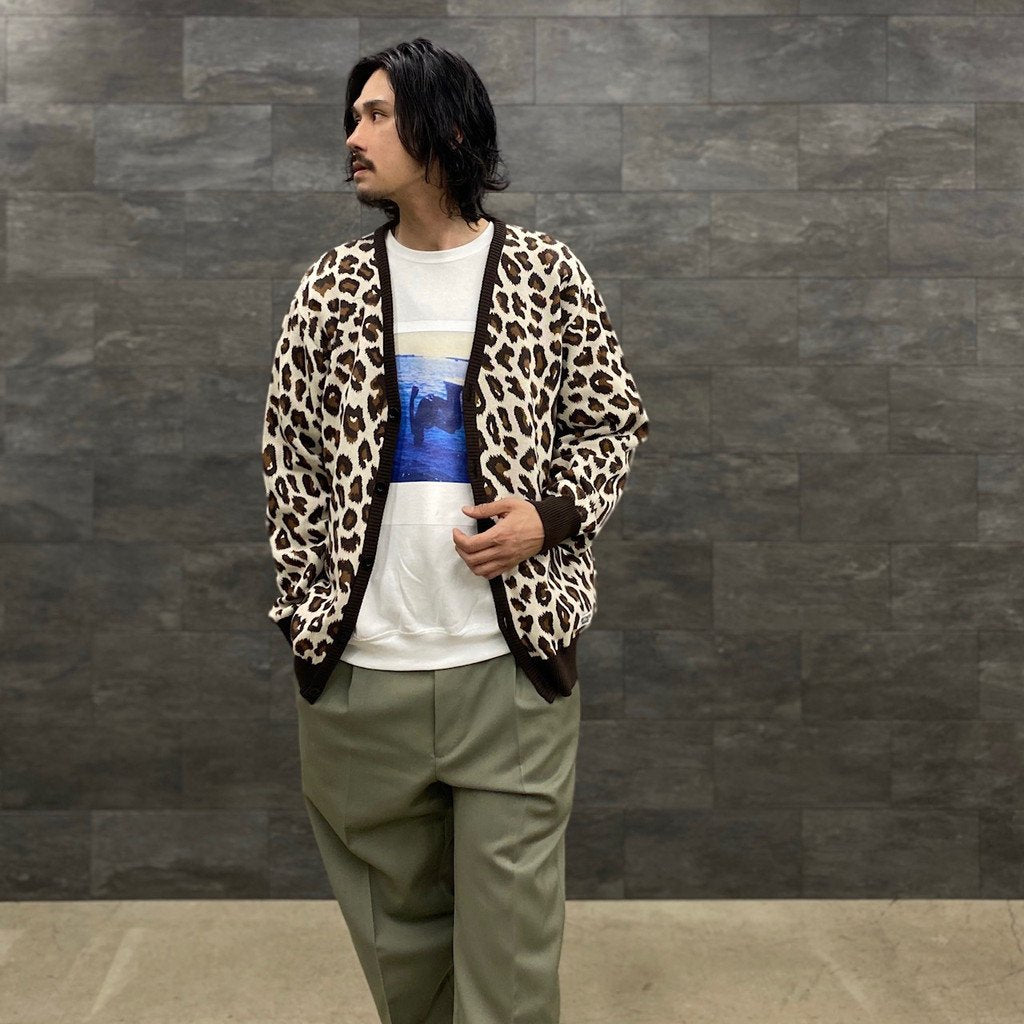 LEOPARD JACQUARD CARDIGAN #WHITE [23SS-WMK-KN16]