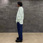 TECH BUTTON DOWN SHIRTS L/S OXFORD #GREEN STRIPE [BE-86023]