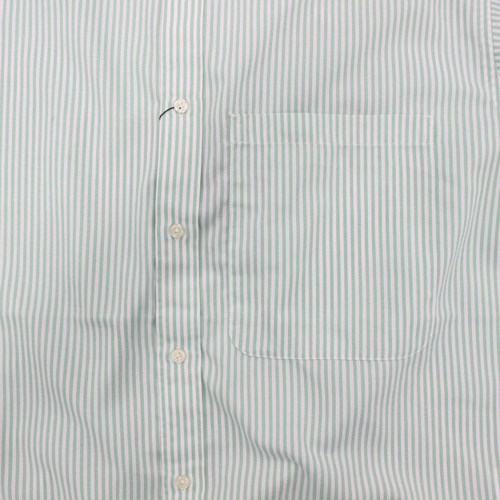 TECH BUTTON DOWN SHIRTS L/S OXFORD #GREEN STRIPE [BE-86023]