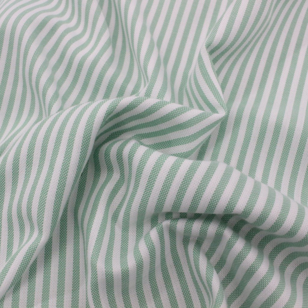 TECH BUTTON DOWN SHIRTS L/S OXFORD #GREEN STRIPE [BE-86023]