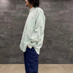 TECH BUTTON DOWN SHIRTS L/S OXFORD #GREEN STRIPE [BE-86023]