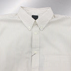 TECH BUTTON DOWN SHIRTS L/S OXFORD #BEIGE STRIPE [BE-86023]