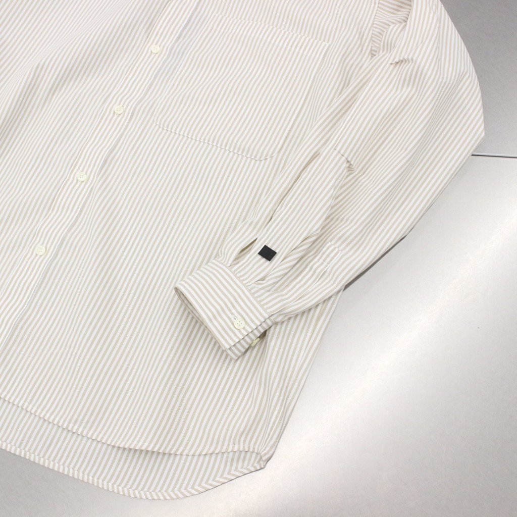TECH BUTTON DOWN SHIRTS L/S OXFORD #BEIGE STRIPE [BE-86023]